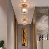 Modern Gold Crystal Flush Mount Ceiling Light Fixture for Home